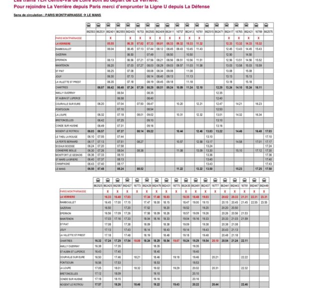 Plan de transport du 31 juillet 2018